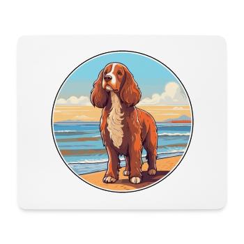 Russisch Spaniel Hund Rasse Cartoon Kawaii Clipart - Mousepad (Querformat) - Weiß - Vorne