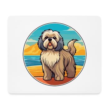 Tibetisch Kyi Apso Hund Rasse Cartoon Kawaii Clipart - Mousepad (Querformat) - Weiß - Vorne