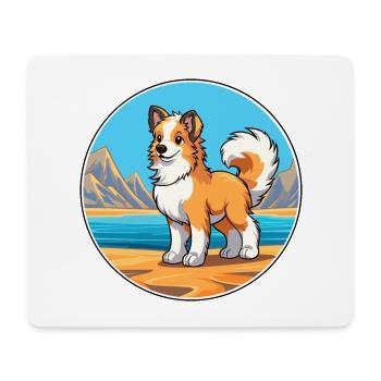 Taigan Kyrgyz Taighany Dog Breed Cartoon Kawaii - Mouse Pad (horizontal) - white - Front