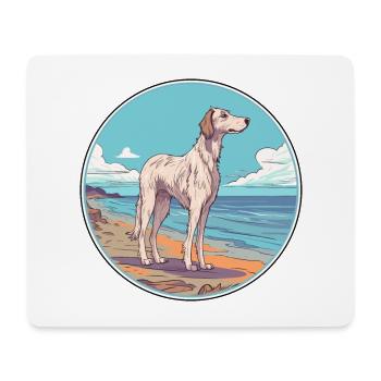 Russe Wolfhound chien race Cartoon Kawaii Clipart - Tapis de souris (format paysage) - blanc - Devant