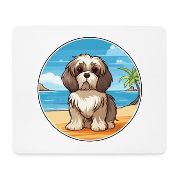 Shih Tzu Hunderasse Cartoon Kawaii Clipart Hund Haustier - Mousepad (Querformat) - Weiß - Vorne