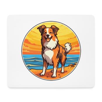 Scotch Collie Hund Rasse Cartoon Kawaii Clipart Hund - Mousepad (Querformat) - Weiß - Vorne