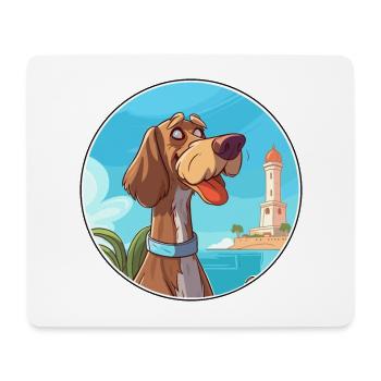 Spinoni Italiani Hund Rasse Cartoon Kawaii Clipart - Mousepad (Querformat) - Weiß - Vorne