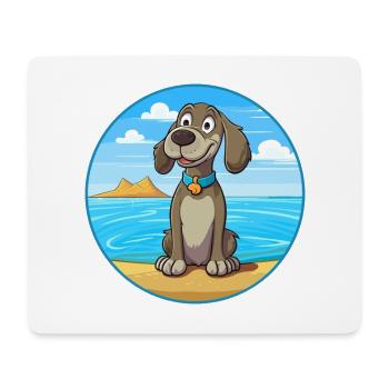 Seskar phoque chien race dessin animé Kawaii Clipart chien - Tapis de souris (format paysage) - blanc - Devant