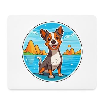 St Miguel Cattle Hund Rasse Cartoon Kawaii Clipart - Mousepad (Querformat) - Weiß - Vorne