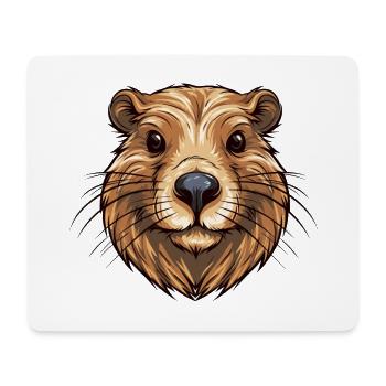Biber buntes Aquarell Cartoon Kawaii Tier - Mousepad (Querformat) - Weiß - Vorne