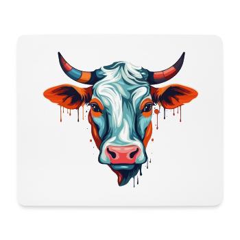 Vache Aquarelle Colorée Dessin Animé Kawaii Animal - Tapis de souris (format paysage) - blanc - Devant