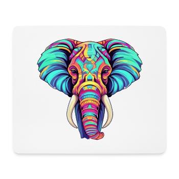 Elefant buntes Aquarell Cartoon Kawaii Tier - Mousepad (Querformat) - Weiß - Vorne