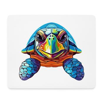 Schildkröte buntes Aquarell Cartoon Kawaii Tier - Mousepad (Querformat) - Weiß - Vorne