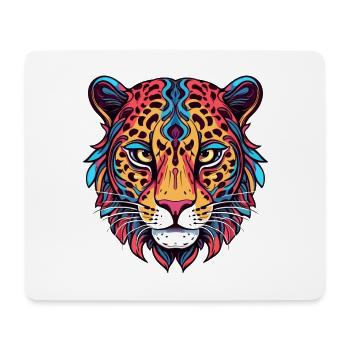 Jaguar Buntes Aquarell Cartoon Kawaii Tier - Mousepad (Querformat) - Weiß - Vorne