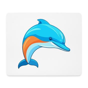 Dolphin Colorful Watercolor Cartoon Kawaii Animal - Mouse Pad (horizontal) - white - Front