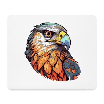 Falcon Colorful Watercolor Cartoon Kawaii Animal - Mouse Pad (horizontal) - white - Front