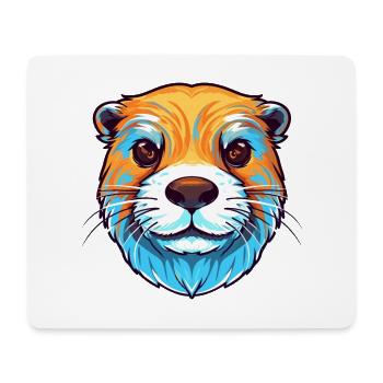 Loutre Aquarelle colorée Dessin animé Kawaii Animal - Tapis de souris (format paysage) - blanc - Devant