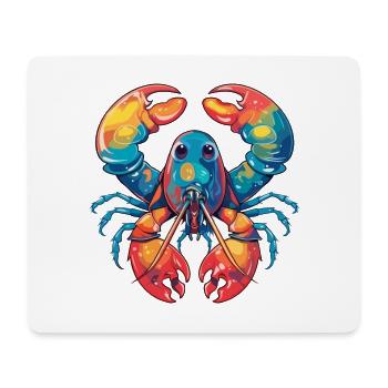 Hummer Buntes Aquarell Cartoon Kawaii Tier - Mousepad (Querformat) - Weiß - Vorne
