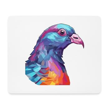Pigeon Aquarelle Colorée Dessin Animé Kawaii Animal - Tapis de souris (format paysage) - blanc - Devant