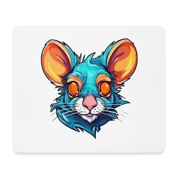 Rat Colorful Watercolor Cartoon Kawaii Animal - Mouse Pad (horizontal) - white - Front