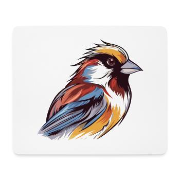 Sparrow Colorful Watercolor Cartoon Kawaii Animal - Mouse Pad (horizontal) - white - Front