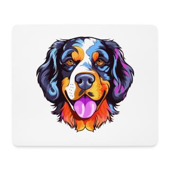 Hund Buntes Aquarell Cartoon Kawaii Tier - Mousepad (Querformat) - Weiß - Vorne