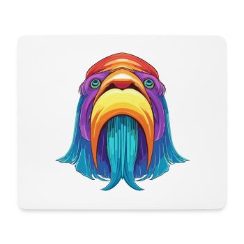 Walross Buntes Aquarell Cartoon Kawaii Tier - Mousepad (Querformat) - Weiß - Vorne