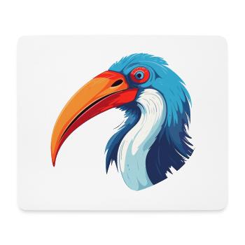 Ibis Colorful Watercolor Cartoon Kawaii Animal - Mouse Pad (horizontal) - white - Front