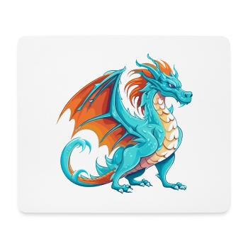 Drache Buntes Aquarell Cartoon Kawaii Tier - Mousepad (Querformat) - Weiß - Vorne