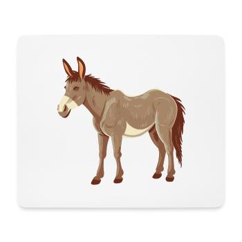 Esel buntes Aquarell Cartoon Kawaii Tier - Mousepad (Querformat) - Weiß - Vorne