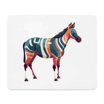 Okapi Buntes Aquarell Cartoon Kawaii Tier - Mousepad (Querformat) - Weiß - Vorne