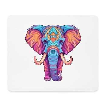 Elefant buntes Aquarell Cartoon Kawaii Tier - Mousepad (Querformat) - Weiß - Vorne