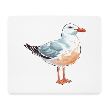 Seagull Colorful Watercolor Cartoon Kawaii Animal - Mouse Pad (horizontal) - white - Front
