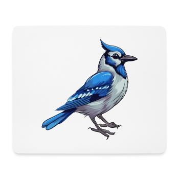 Blue Jay Colorful Watercolor Cartoon Kawaii Animal - Mouse Pad (horizontal) - white - Front