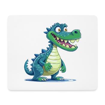 Krokodil bunte Aquarell-Karikatur Kawaii Anima - Mousepad (Querformat) - Weiß - Vorne