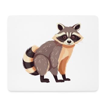 Raccoon Colorful Watercolor Cartoon Kawaii Animal - Mouse Pad (horizontal) - white - Front