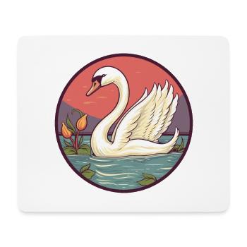 Schwan buntes Aquarell Cartoon Kawaii Tier - Mousepad (Querformat) - Weiß - Vorne