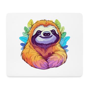 Faultier buntes Aquarell Cartoon Kawaii Tier - Mousepad (Querformat) - Weiß - Vorne