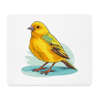 Canary Colorful Watercolor Cartoon Kawaii Animal - Mouse Pad (horizontal) - white - Front