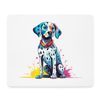 Dalmatinischer Hund Bunte Aquarell-Karikatur Kawaii A - Mousepad (Querformat) - Weiß - Vorne