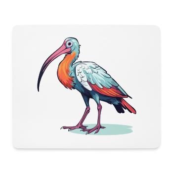 Ibis Colorful Watercolor Cartoon Kawaii Animal - Mouse Pad (horizontal) - white - Front