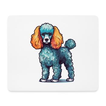 Caniche Chien Aquarelle Colorée Dessin Animé Kawaii Anim - Tapis de souris (format paysage) - blanc - Devant