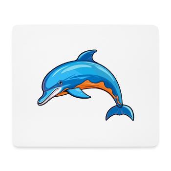 Dolphin Colorful Watercolor Cartoon Kawaii Animal - Mouse Pad (horizontal) - white - Front