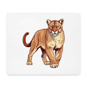 Cougar Buntes Aquarell Cartoon Kawaii Tier - Mousepad (Querformat) - Weiß - Vorne