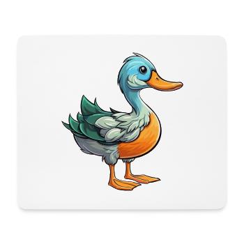 Canard Aquarelle Colorée Dessin Animé Kawaii Animal - Tapis de souris (format paysage) - blanc - Devant