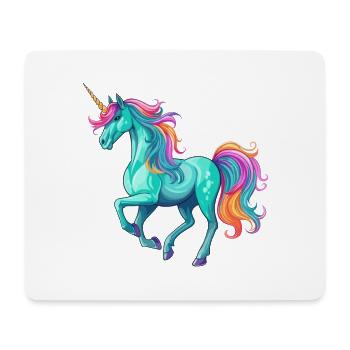 Unicorn Colorful Watercolor Cartoon Kawaii Animal - Mouse Pad (horizontal) - white - Front