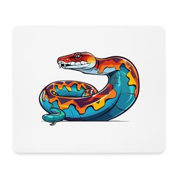 Anaconda Colorful Watercolor Cartoon Kawaii Animal - Mouse Pad (horizontal) - white - Front