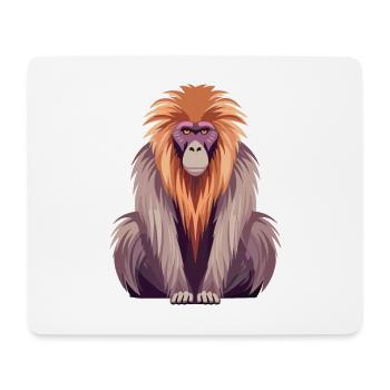 Baboon Colorful Watercolor Cartoon Kawaii Animal - Mouse Pad (horizontal) - white - Front