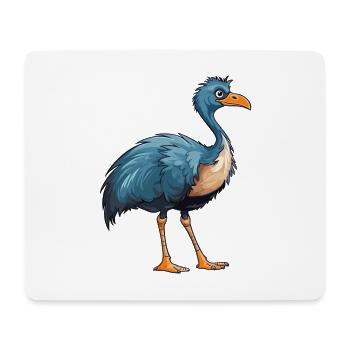 Ostrich Colorful Watercolor Cartoon Kawaii Animal - Mouse Pad (horizontal) - white - Front