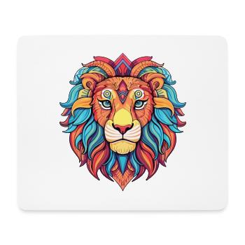 Lion Aquarelle Colorée Dessin Animé Kawaii Animal - Tapis de souris (format paysage) - blanc - Devant