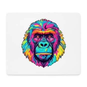 Gorilla Colorful Watercolor Cartoon Kawaii Animal - Mouse Pad (horizontal) - white - Front