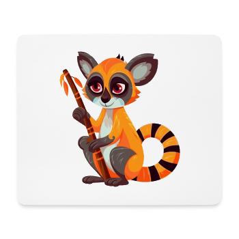 Lemur Colorful Watercolor Cartoon Kawaii Animal - Mouse Pad (horizontal) - white - Front