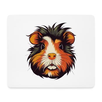 Cochon d’Inde Aquarelle Colorée Dessin Animé Kawaii Anim - Tapis de souris (format paysage) - blanc - Devant