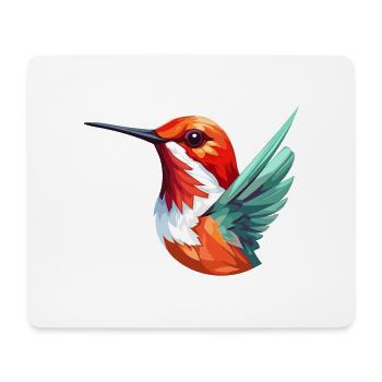 Humming Bird Colorful Watercolor Cartoon Kawaii An - Mouse Pad (horizontal) - white - Front